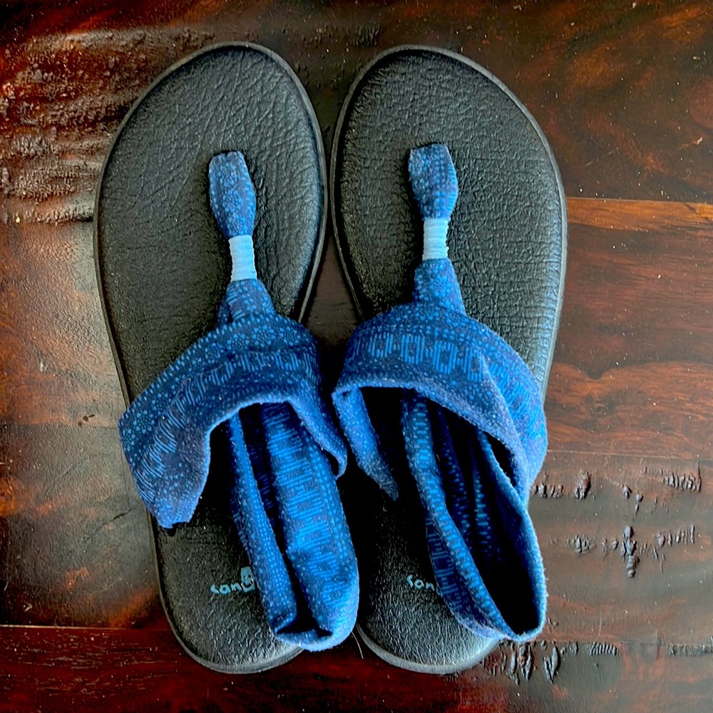 Sanuk Yoga Sling Ella Blue Sandals women’s size 10